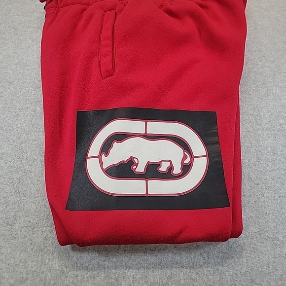 Ecko Unltd Mens Red Drawstring Sweat Pants/ Bottoms Logo Size XL‎ - Picture 7 of 7